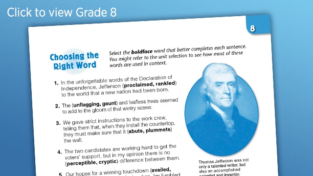 Vocabulary Workshop, Tools for Excellence Experience